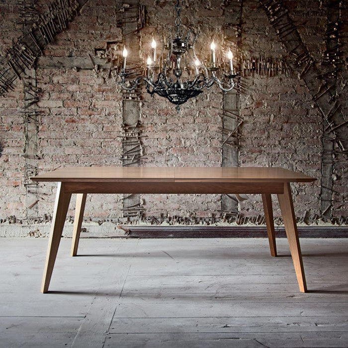Marlin uitschuifbare houten eettafel naturel met verlengstuk - 180 tot 260 x 100 cm - achtpersoonstafel - eiken