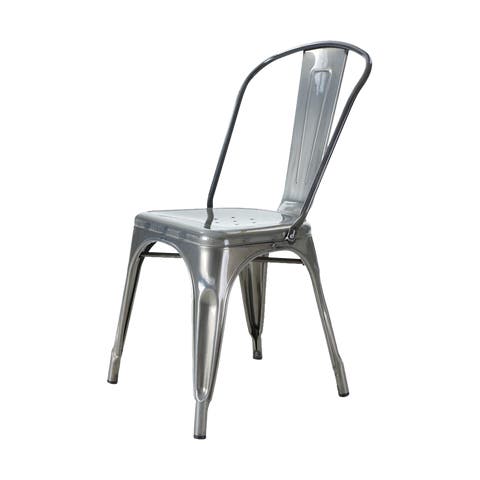 Metalen eetkamerstoel industrieel metaal