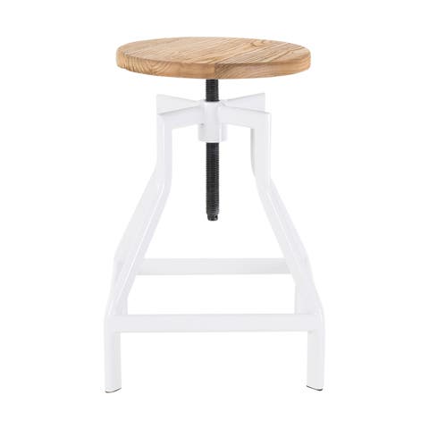 Lage draaibare kruk wit - in hoogte verstelbaar