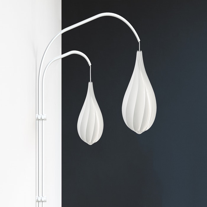 Willow Wall double white - wandbevestiging - light stand - staande lampenstandaard
