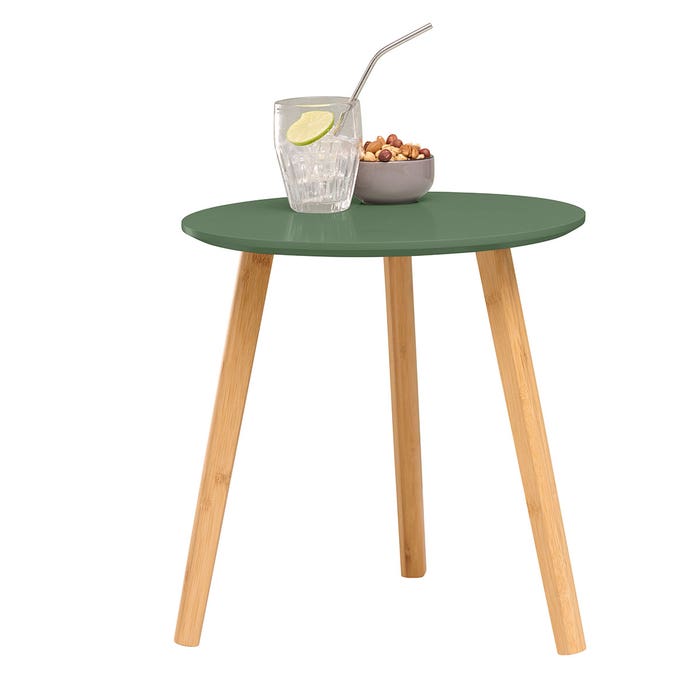 Esma houten bijzettafel groen - Ø 40 cm - ronde