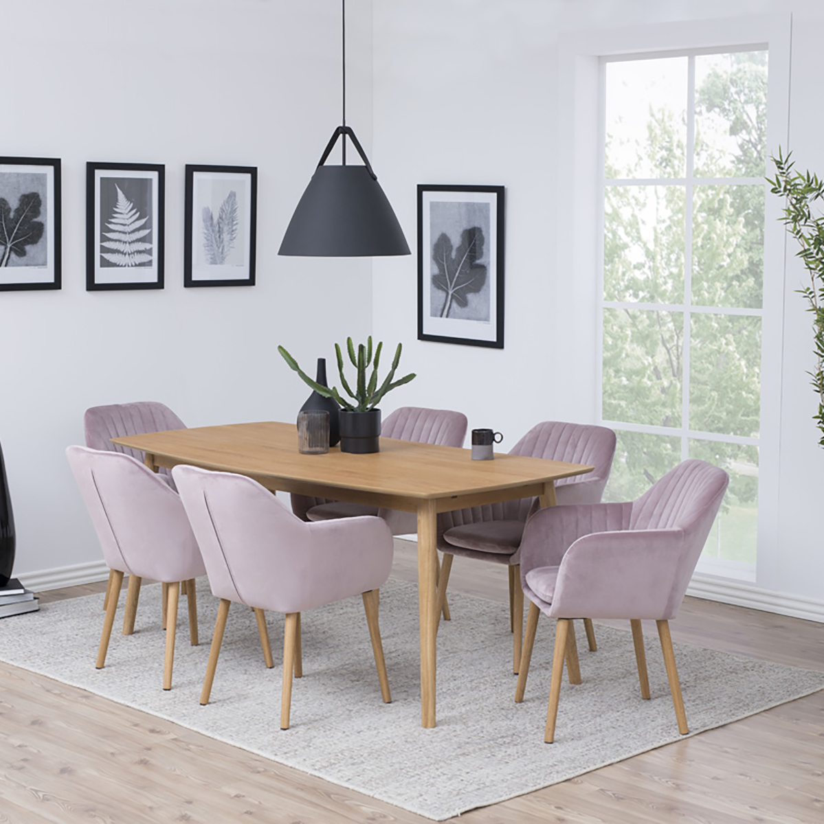 Djura velvet eetkamerstoel roze - fluweel - velours - pink