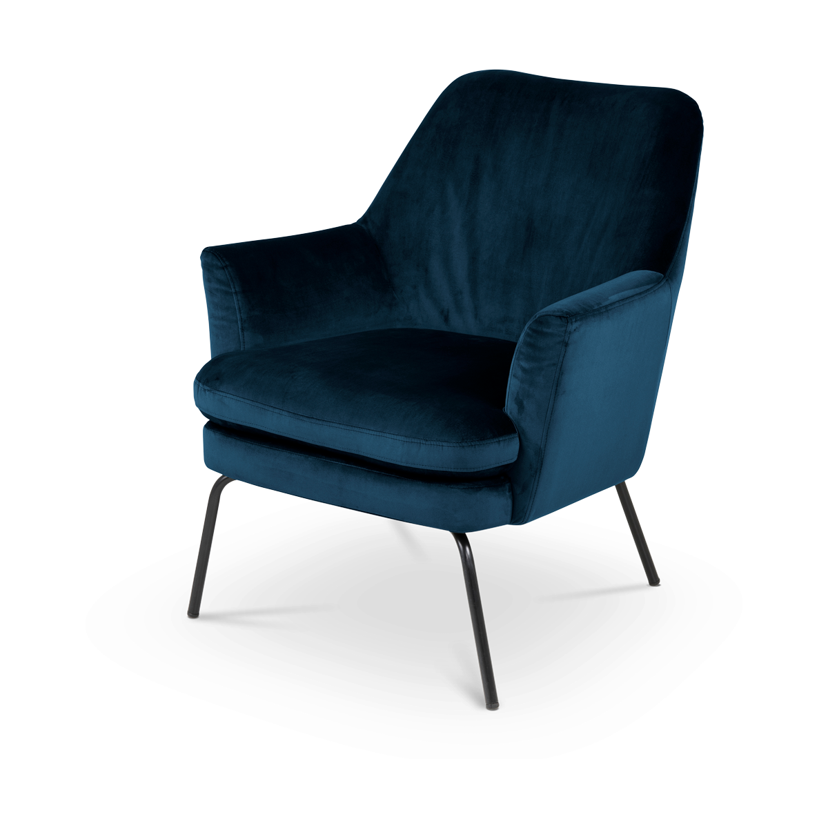 Jez velvet fauteuil donkerblauw