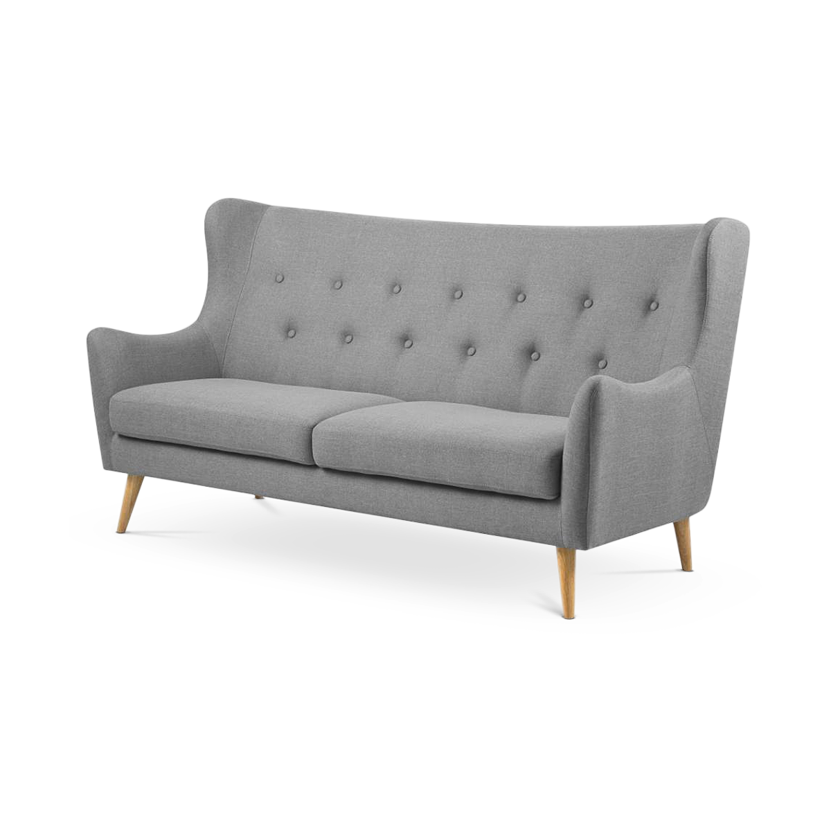 Kim 3 zitsbank lichtgrijs - 201 cm