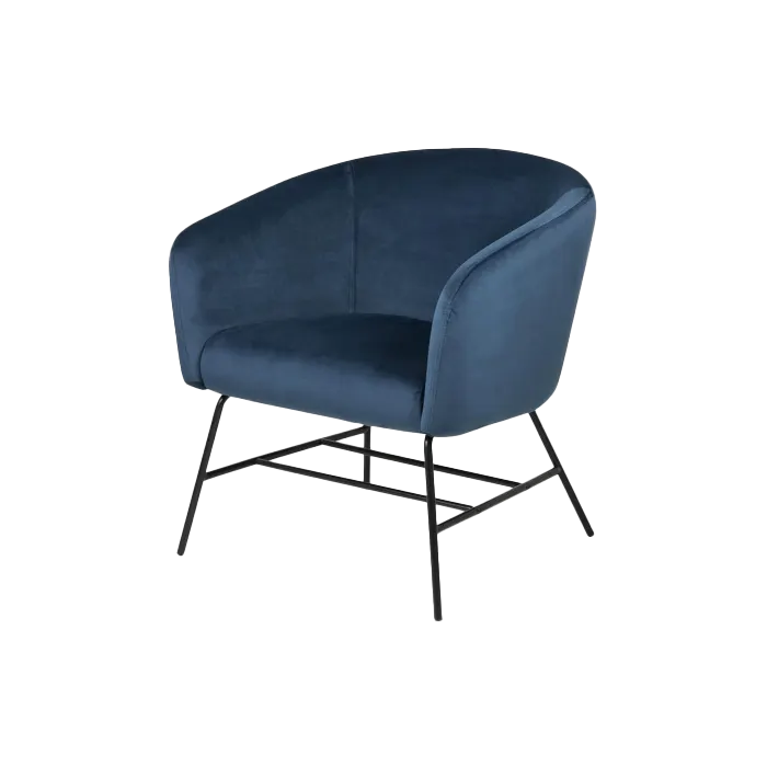 Lissy velvet fauteuil donkerblauw