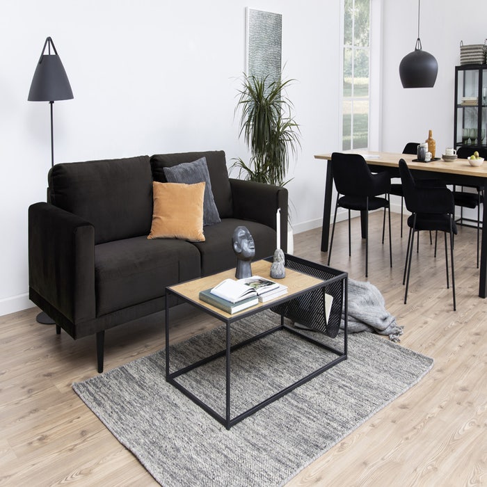 Vic houten salontafel naturel - met krantenrek - 110 x 60 cm - industriele