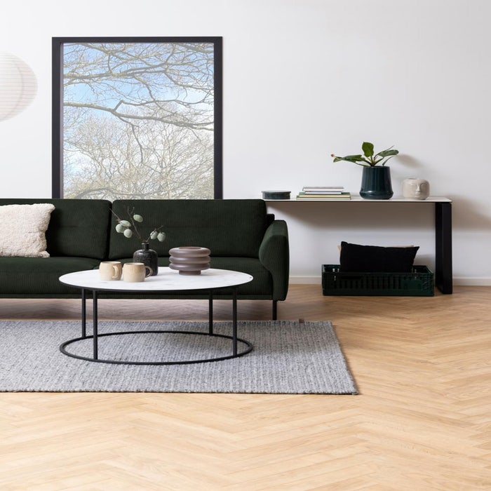 Zip salontafel marmerlook wit - Ø 80 cm - ronde -