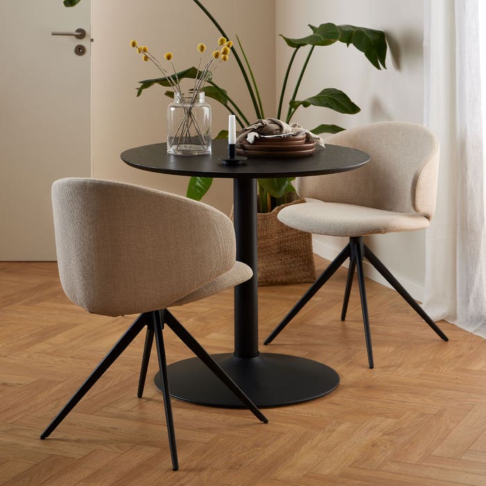 Vino houten tafel zwart - Ø 80 cm - ronde - scandinavisch