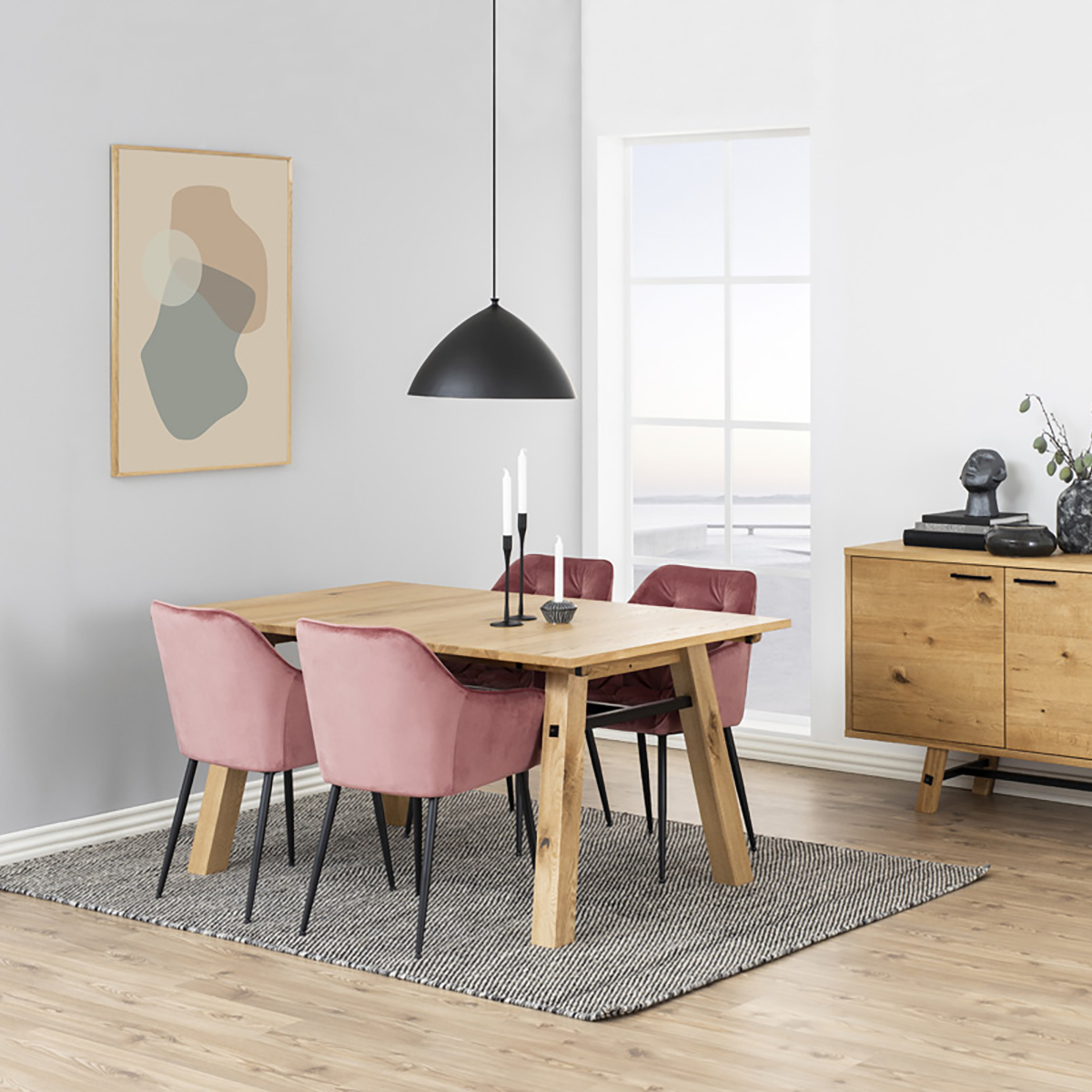 Arian velvet eetkamerstoel zachtroze - fluweel - kuipstoel - roze