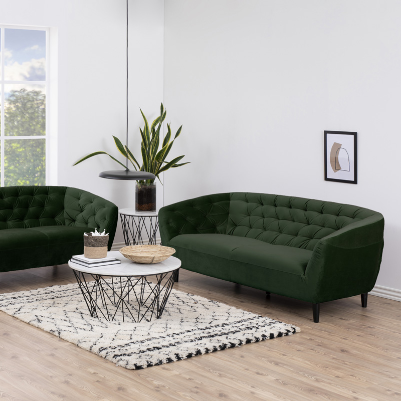 Kaat 2 zits bank donkergroen - fluwelen - groen