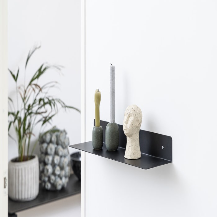 Yara metalen wandplank zwart - 50 x 15 x 7 cm - fotoplank