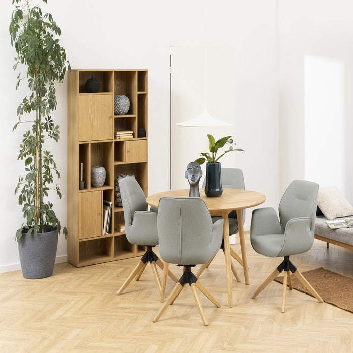 Senn houten eettafel naturel visgraat - Ø 120 cm - tafel - eetkamertafel - 4 persoons - scandinavisch