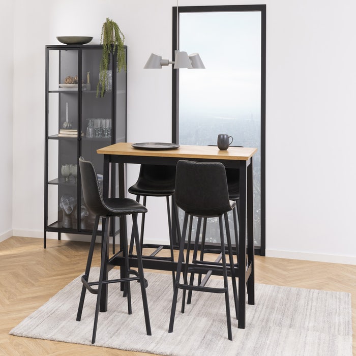 Roy metalen vitrinekast zwart - 80 x 180 cm - buffetkast - opbergkasten