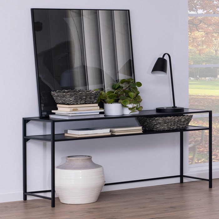 Vic houten sidetable zwart - 120 x 35 cm - industrieel - sidetable