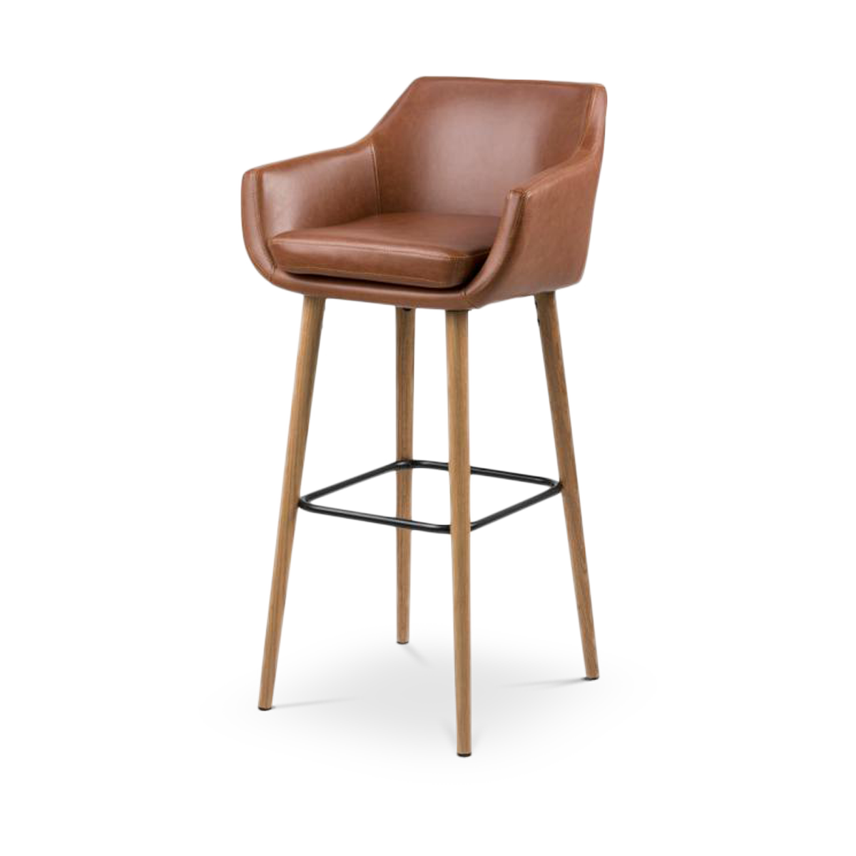 Axel barkruk kunstleer cognac - 79 cm