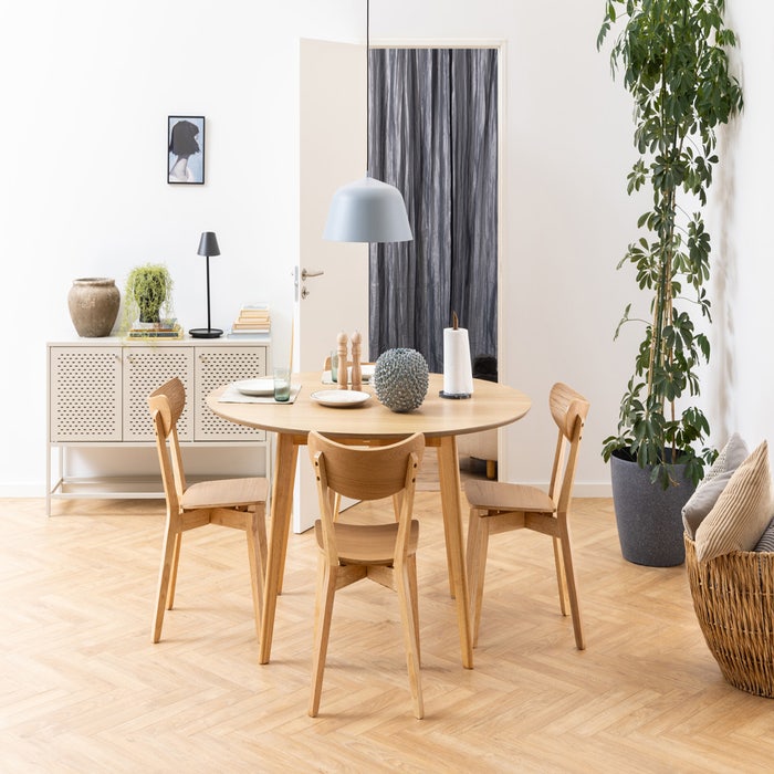 Jade houten eettafel naturel - Ø 140 cm - eetkamertafel - keukentafel - scandinavisch