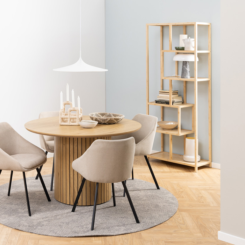 Moos bamboe boekenkast naturel - 77 x 185 cm - kast - open - hoge