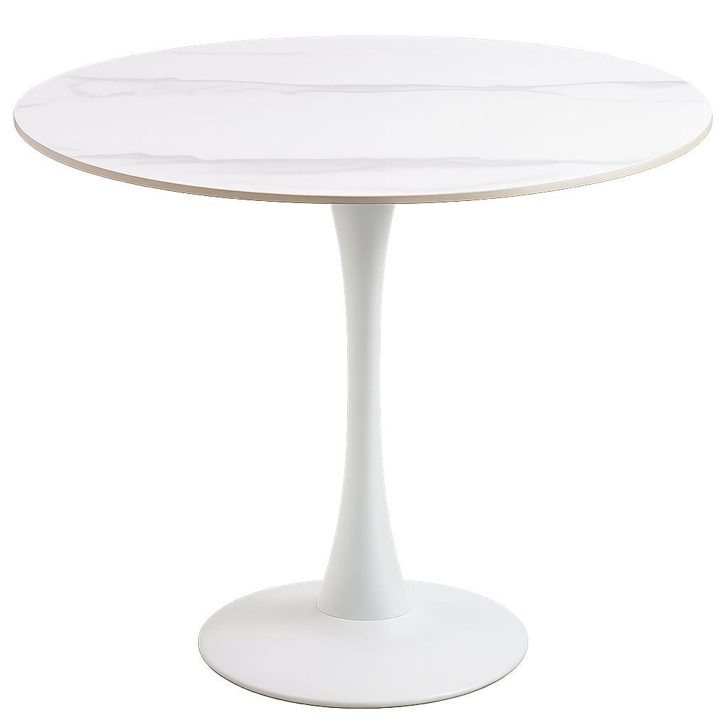Marly ronde eettafel keramiek wit - Ø90x75 cm