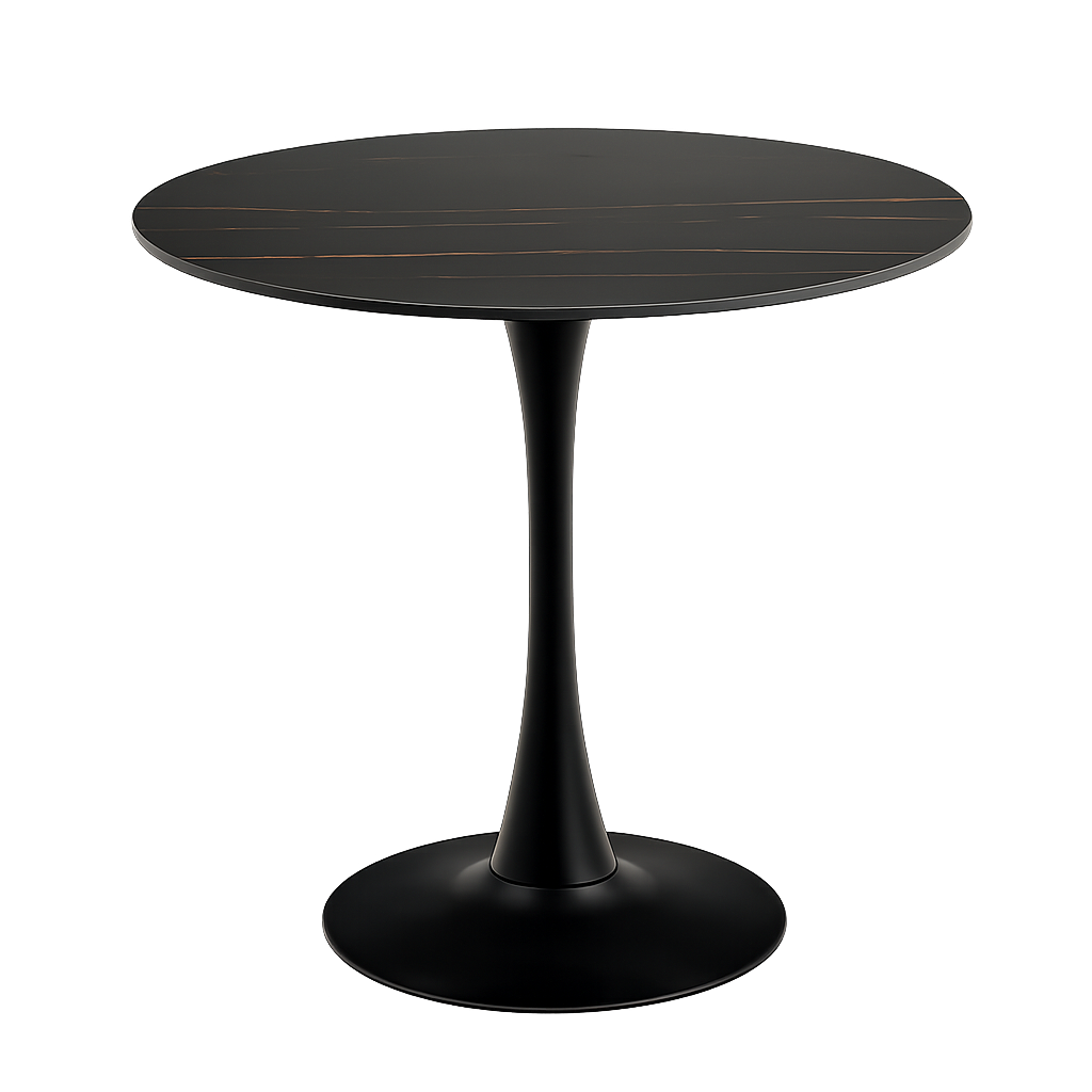 Marly ronde eettafel keramiek zwart - Ø90x75 cm