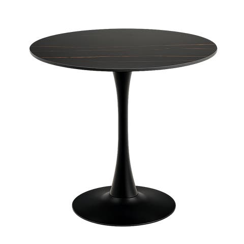 Marly ronde eettafel keramiek zwart - Ø90x75 cm
