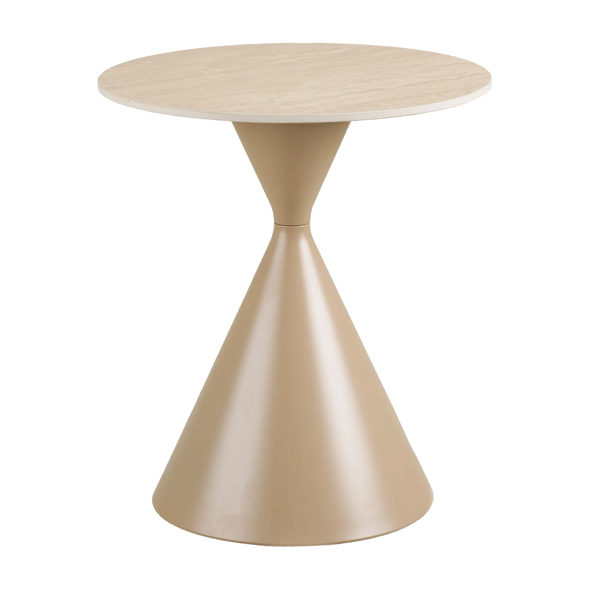 Anisa metalen bijzettafel met keramiek blad beige -  Ø50