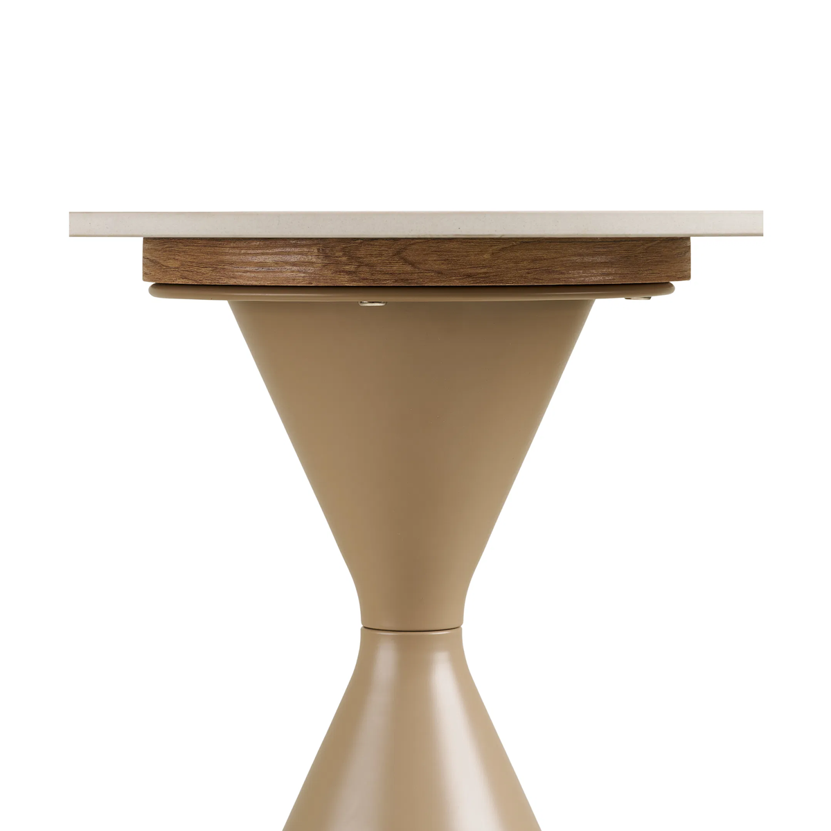 pnderstel van de Anisa metalen bijzettafel met keramiek blad beige - Ø50