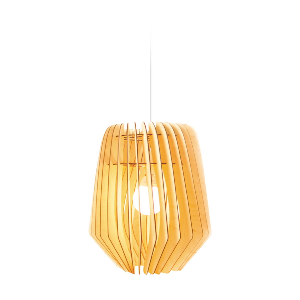 Spin L houten hanglamp large - met koordset wit - Ø 50 cm