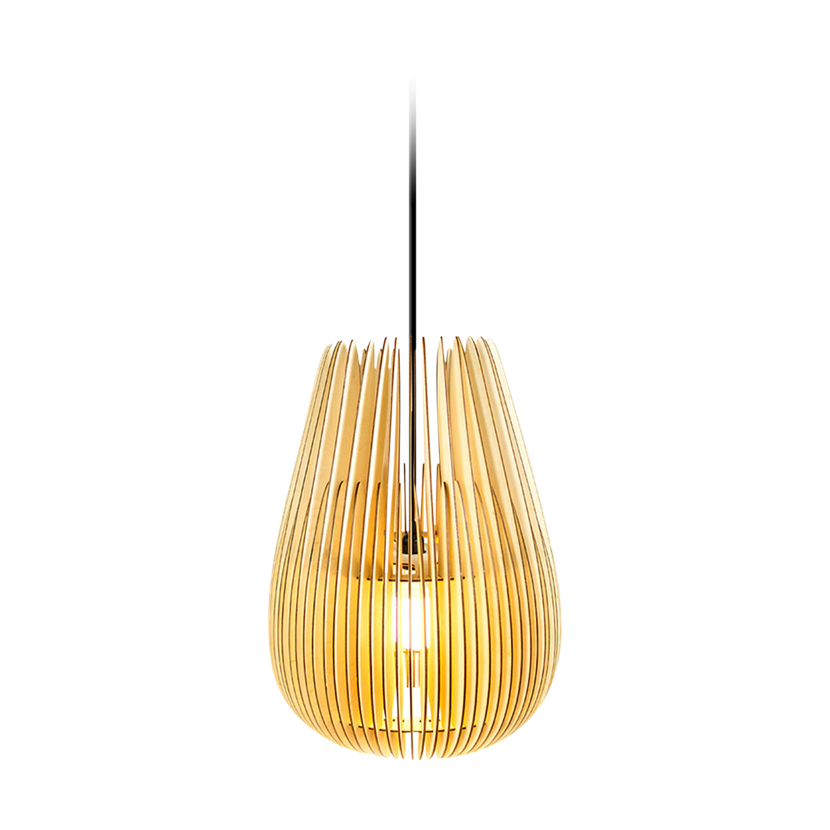 Halley XL houten hanglamp extra large - met koordset zwart - Ø 53 cm