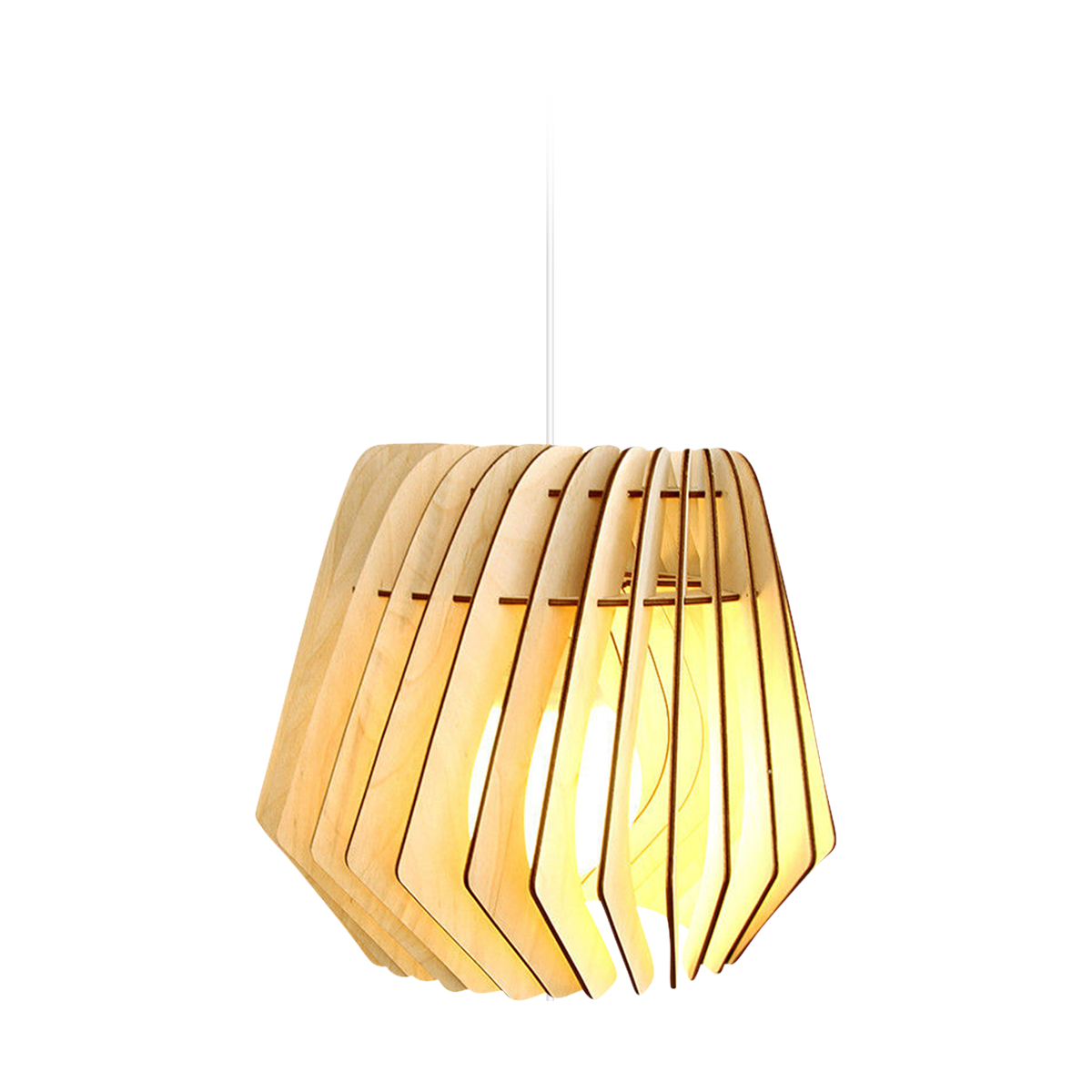 Spin M houten hanglamp medium - met koordset wit - Ø 37 cm