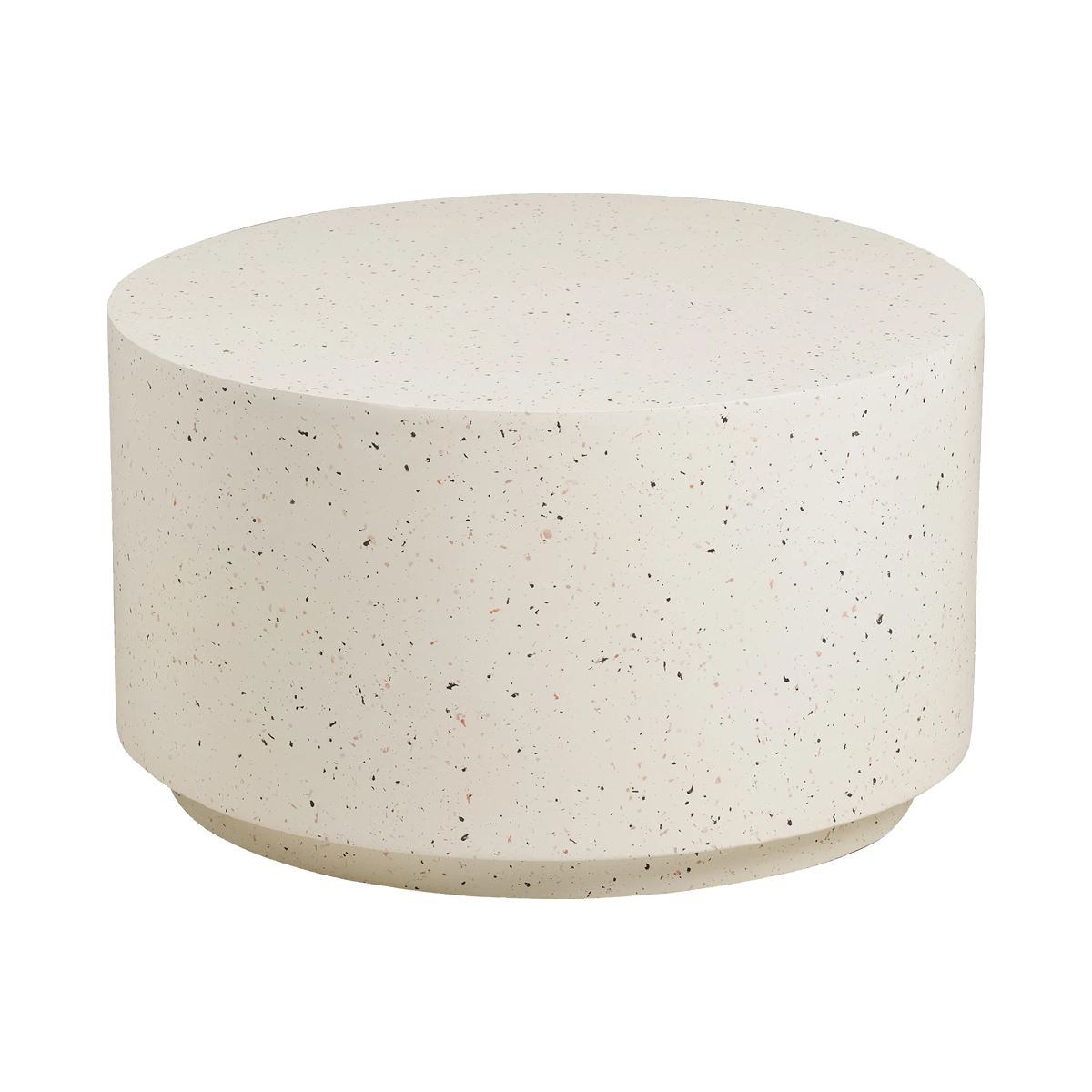 Boan ronde fiberclay salontafel gebroken wit -  Ø70 x 40 cm