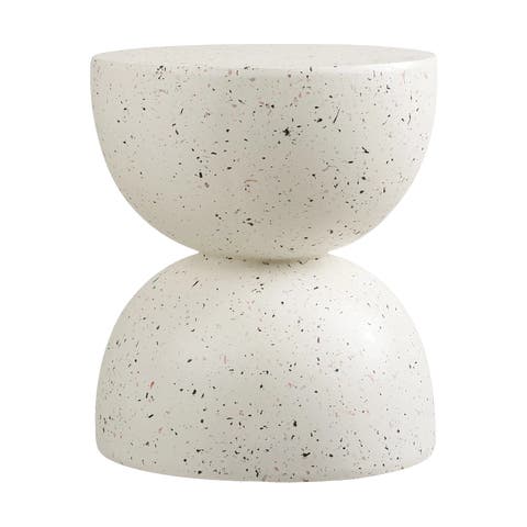 Bona fiberclay bijzettafel gebroken wit - Ø40