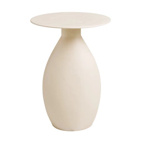 Calvin metalen bijzettafel gebroken wit - Ø36 x 50 cm