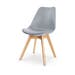 Madera eetkamerstoel lichtgrijs - houten onderstel