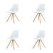 Legno stoel wit - Houten onderstel - Set van 4