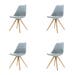 Legno stoel lichtgrijs - Houten onderstel - Set van 4
