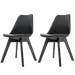 Madera eetkamerstoel zwart - Zwart onderstel - Set van 2