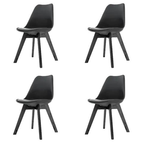 Madera eetkamerstoel zwart - Zwart onderstel - Set van 4