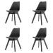 Madera eetkamerstoel zwart - Zwart onderstel - Set van 4