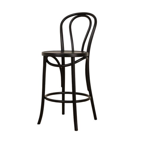 Vienna Thonet No. 18 houten barkruk black stained - 65 cm