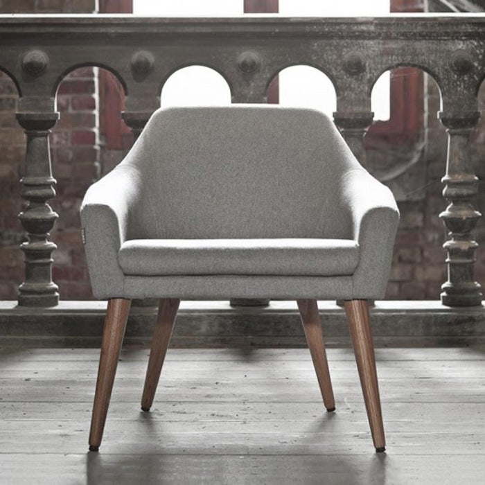 Esben gestoffeerde fauteuil grijs - retro - scandinavisch
