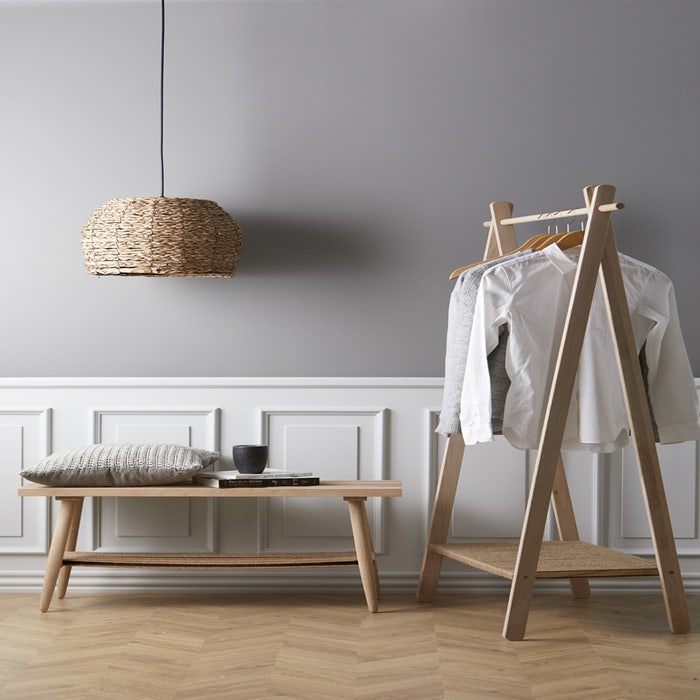 Ebern houten bankje - 90 x 45 cm - eetbankje - zitbankje - eikenhout - Scandinavisch