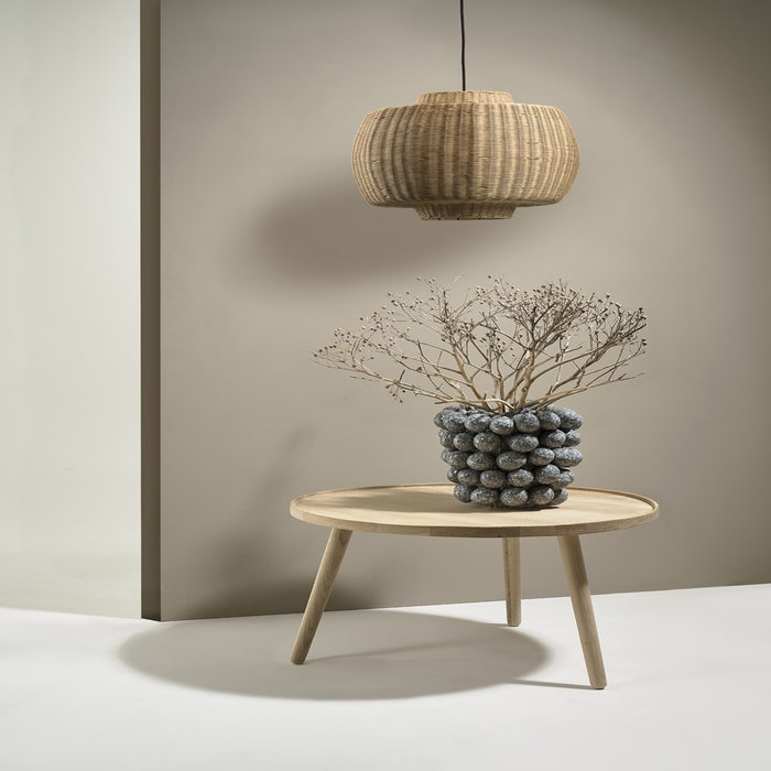 Ebern houten salontafel whitewash - 70,5 x 44,5 cm - koffietafel - hout - eiken - moderne - scandinavisch - laag - woonkamer