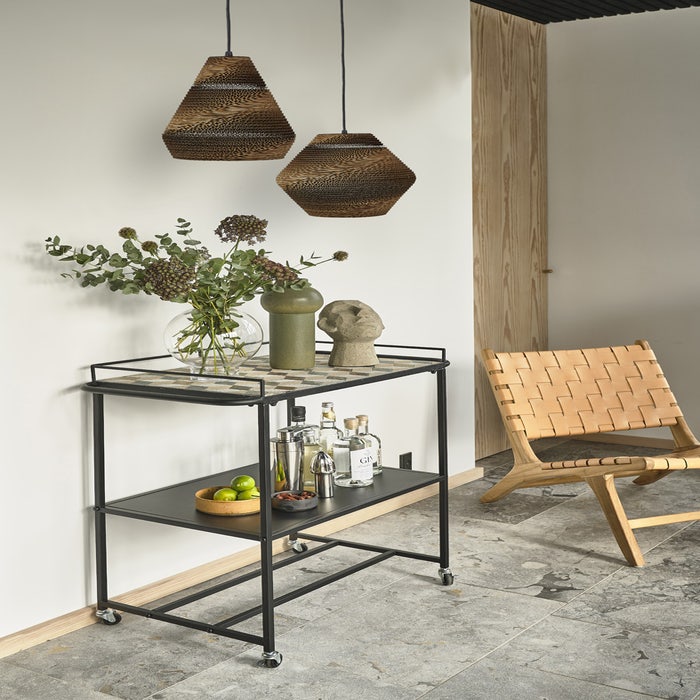 Karv metalen keuken trolley zwart  - bar cart - serveerwagen - op wieltjes