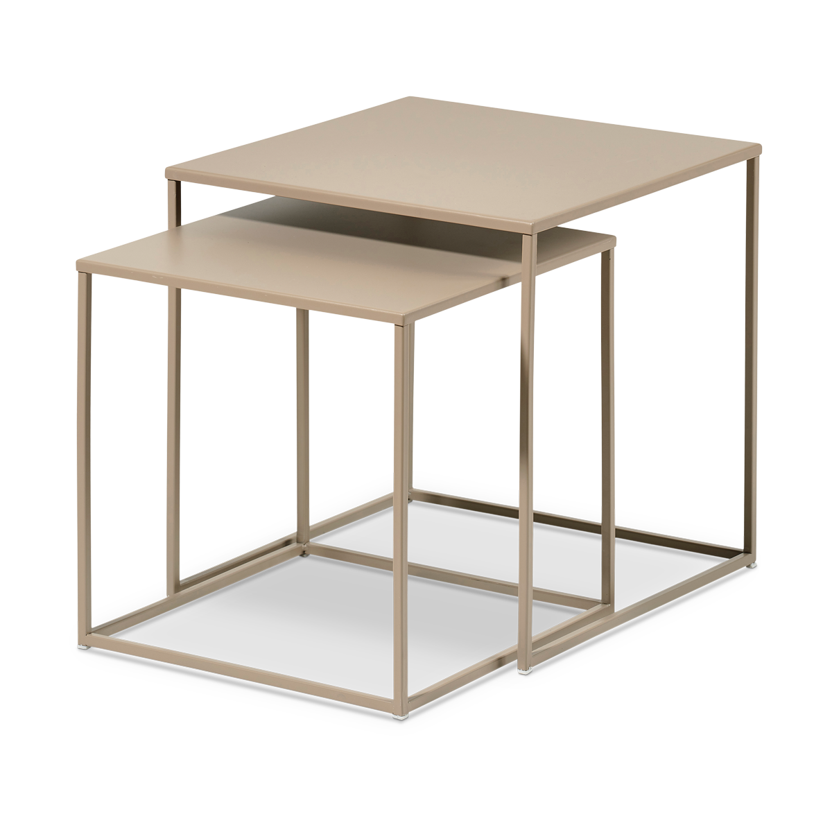 Ank bijzettafels beige - set van 2