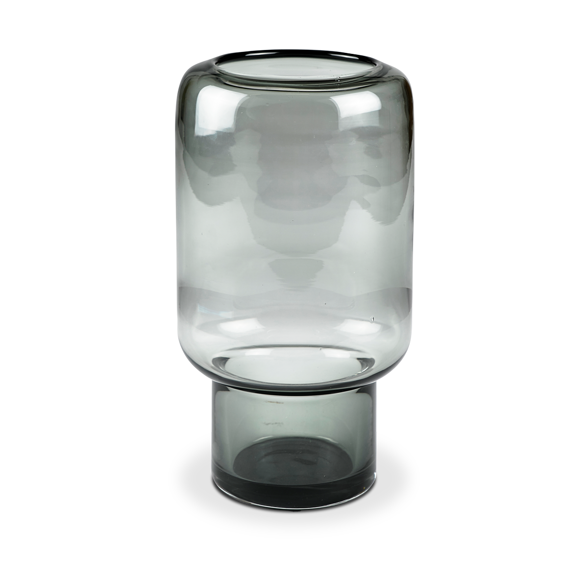 Hoej glazen vaas grijs - 14,3 x 26,5 cm