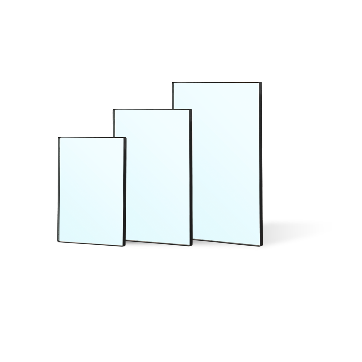 Wandspiegels zwart - set van 3