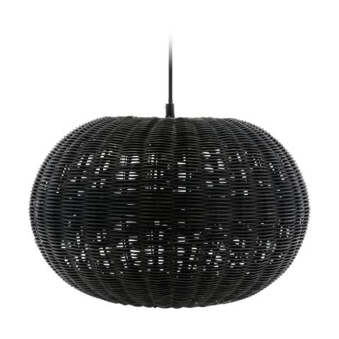 Werna rattan hanglamp zwart - 40,5 x 25 cm