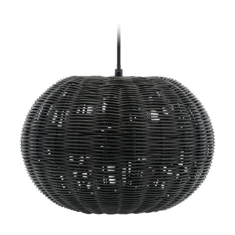 Werna rattan hanglamp zwart - 30 x 20 cm
