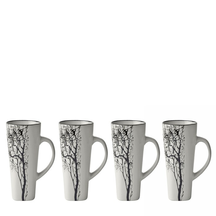 Hela espresso kopjes beige - set van 4 - mokken - met oor - 100ml - patroon