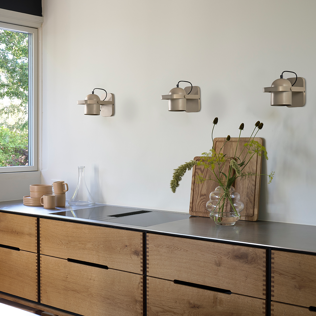 Nesvik wandlamp beige - 15 x 10,7 cm - muurlamp - binnen - slaapkamer - design - woonkamer - verstelbaar